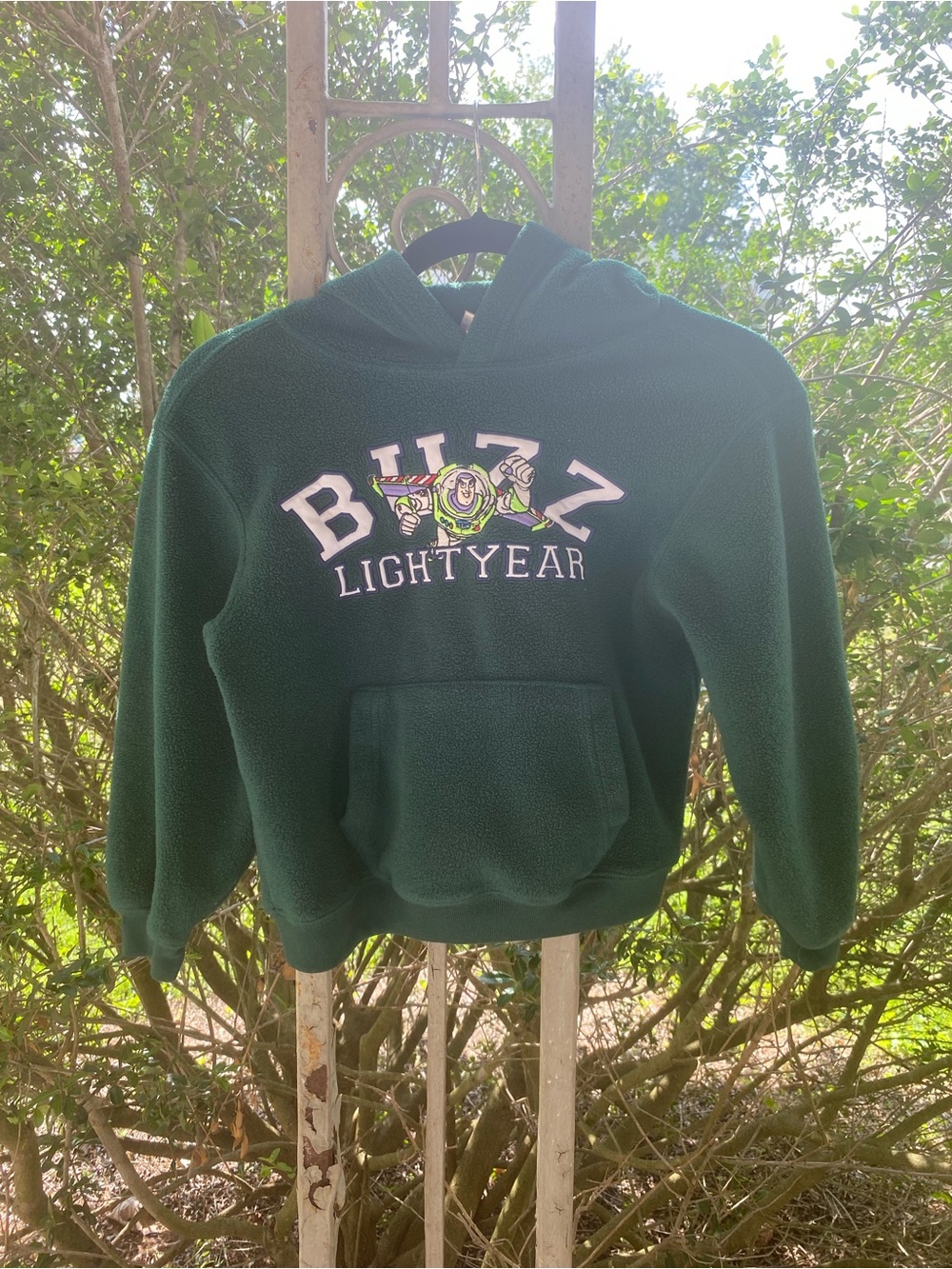 Vintage Disney Buzz Lightyear Dark Green Fleece Hoodie